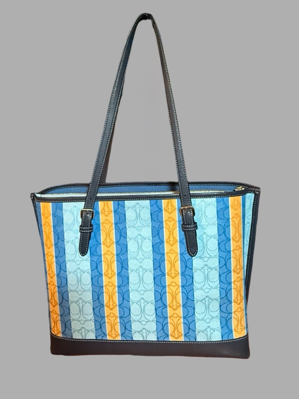 COACH Matching Set: Mollie Tote & Zip Wallet (Signature Jacquard Stripe) - Picture 2 of 12